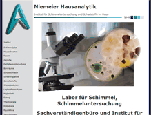Tablet Screenshot of hausanalytik-baubiologie.de